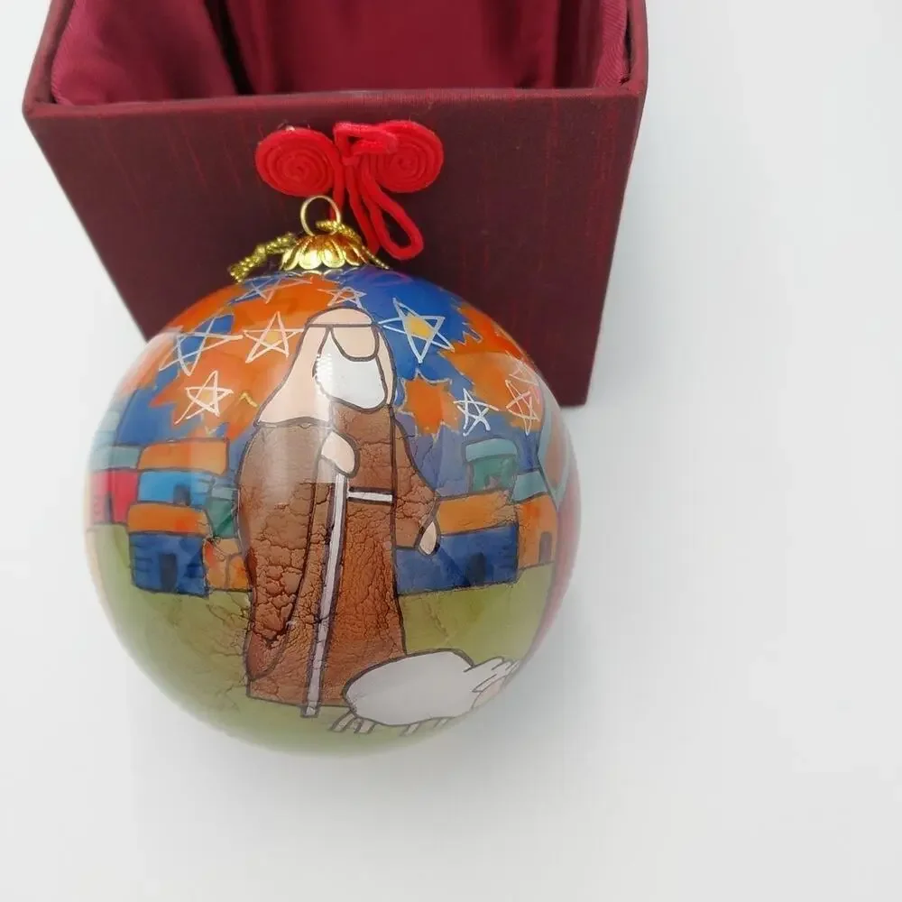 Li Bien 2008 Nativity Wiseman Christmas Blown Glass Ornament. Hand Painted‎
